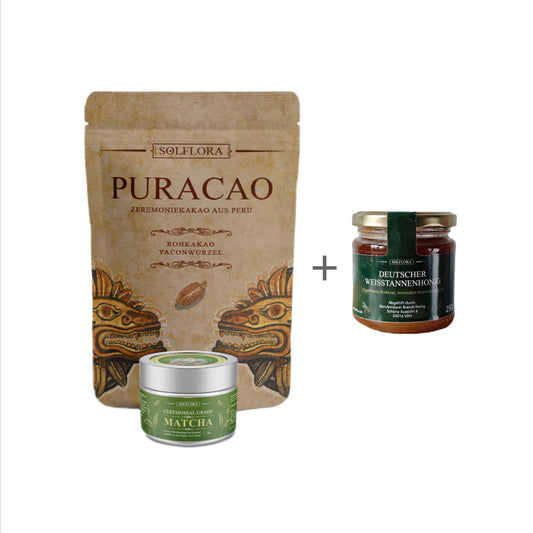 Bundle: ENERGY (PuraCao 505 g + KaiserMatcha 30 g + gratis Honig)